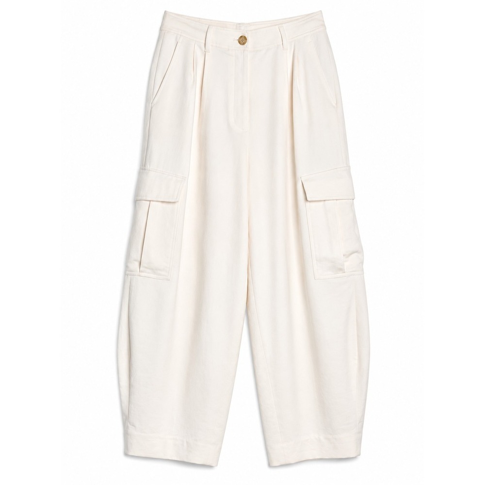 Wilfred Aritzia Womens 8 Ivory Barrel Cargo Pants Wide Leg High Rise Pockets - Picture 1 of 10